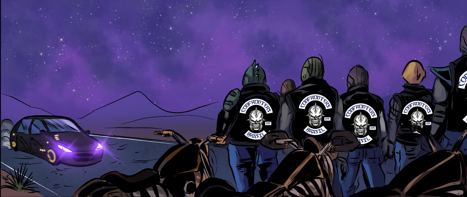Art of the Confronters, a group of allies in the Radius universe