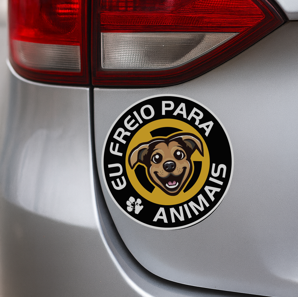 Eu Freio para Animais: selo com a carinha do Pituco busca conscientizar motoristas e fortalecer a causa animal em Marília