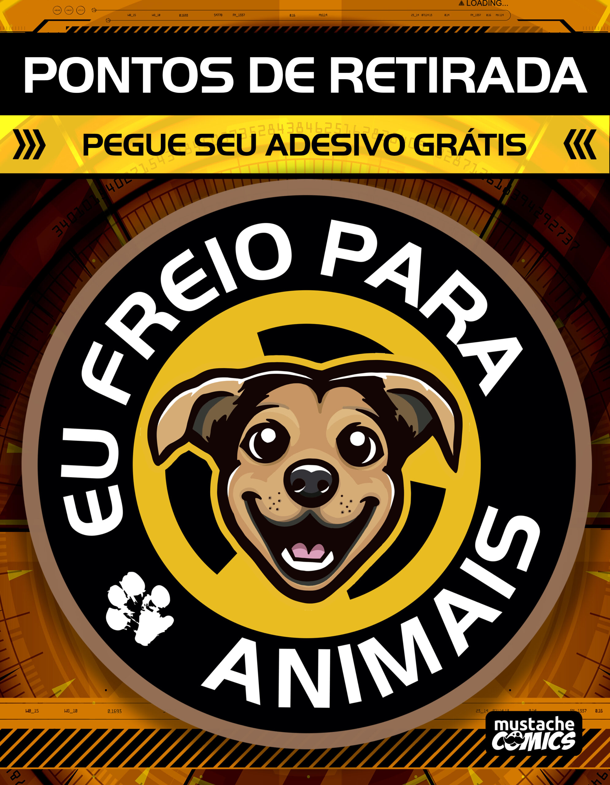 Adesivos da campanha “Eu Freio para Animais” já estão disponíveis para retirada gratuita