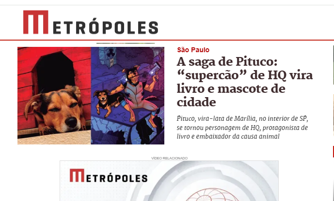 A saga de Pituco: “supercão” de HQ vira livro e mascote de cidade