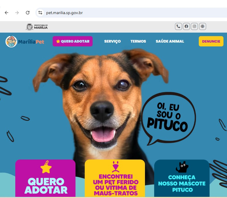 Pituco é oficializado como mascote da causa animal em Marília