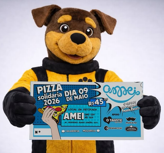 Amei promove venda de pizza solidária no próximo sábado, dia 9, em prol de entidades assistenciais
